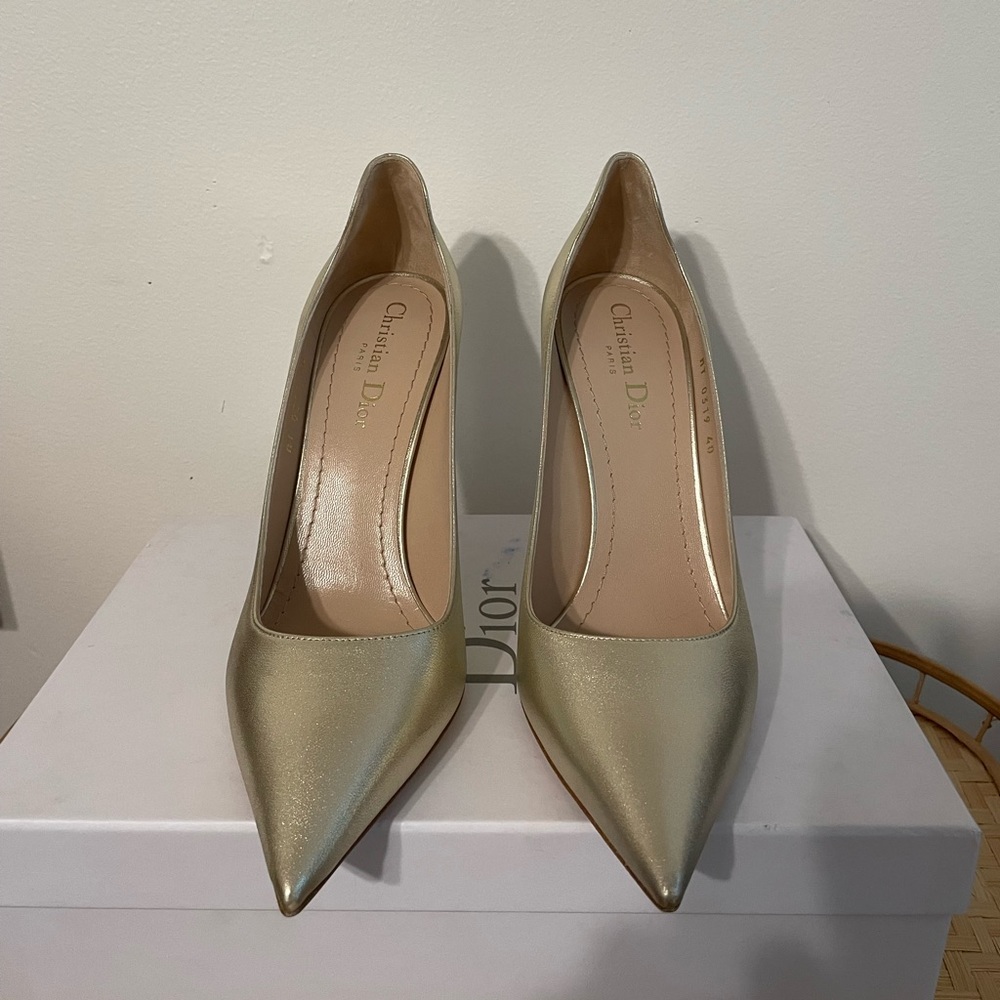 NWT Dior Women’s Moi Leather Pumps 40M in Stardust